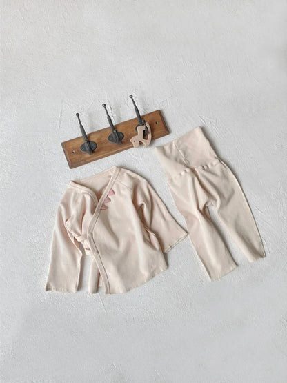 長袖セットアップ ベビーセットアップ 2点セット 長袖肌着トップス+ロングパンツ【mh0008579】