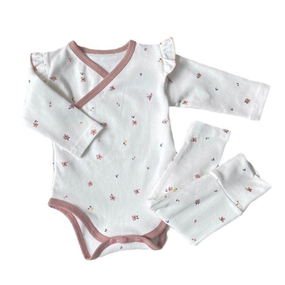 ロンパースセットアップ ベビーセットアップ 2点セット 長袖ボディスーツ+ロングパンツ 長袖パジャマセット【mh0009027】