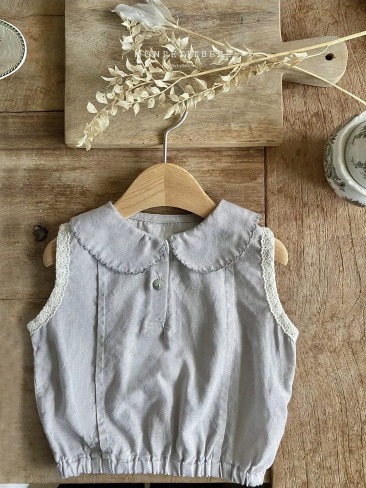 ノースリーブセットアップ 丸襟ノースリーブブラウス+バルーンショートパンツセットアップ 2点セット【mh0010208】