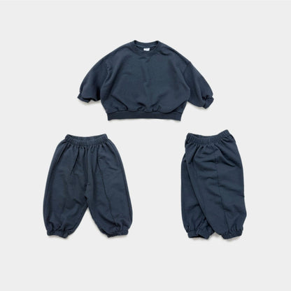 長袖シャツ・ブラウス シンプルベーシック長袖スウェットシャツ+スウェットパンツセットアップ 2点セット【mh0010613】