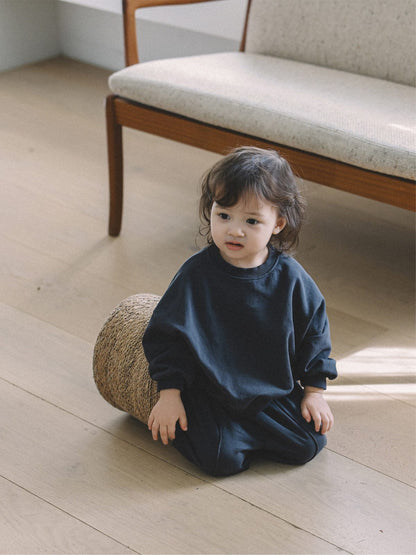 長袖シャツ・ブラウス シンプルベーシック長袖スウェットシャツ+スウェットパンツセットアップ 2点セット【mh0010613】