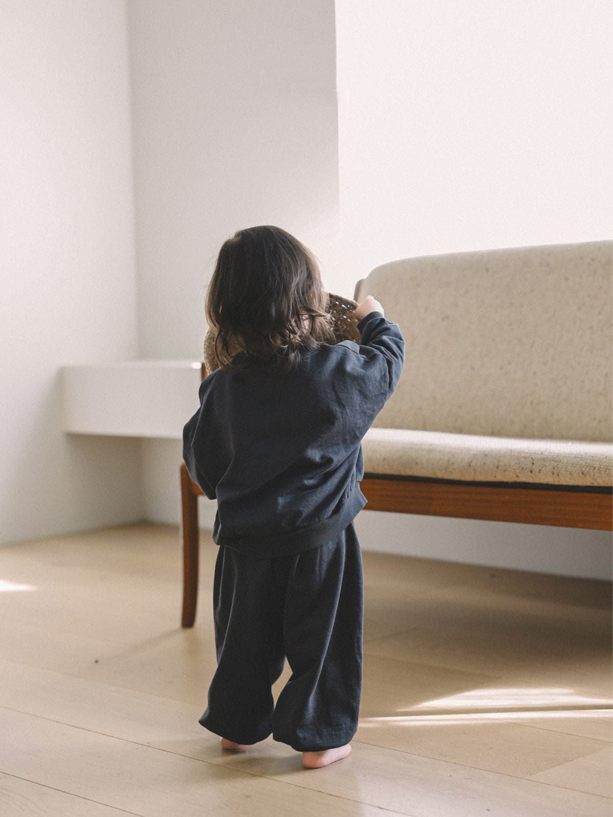 長袖シャツ・ブラウス シンプルベーシック長袖スウェットシャツ+スウェットパンツセットアップ 2点セット【mh0010613】