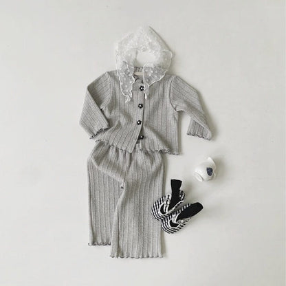 長袖セットアップ 花柄ジャガードセットアップ カーディガン メロウフリル レギンスパンツ 2点セット【mh0010886】