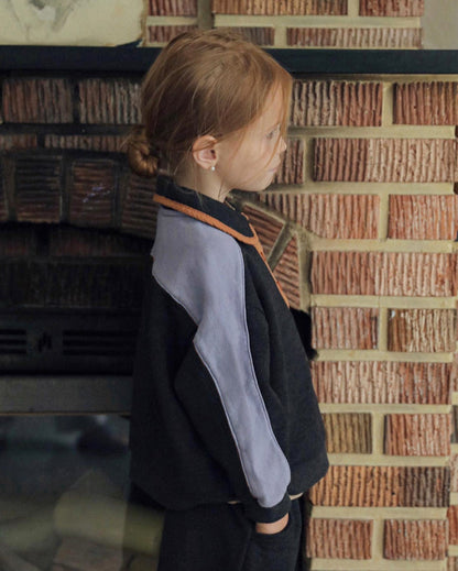 長袖セットアップ カラー切替セットアップ ポロ襟スウェット サイドラインパンツ 2点セット【mh0010887】