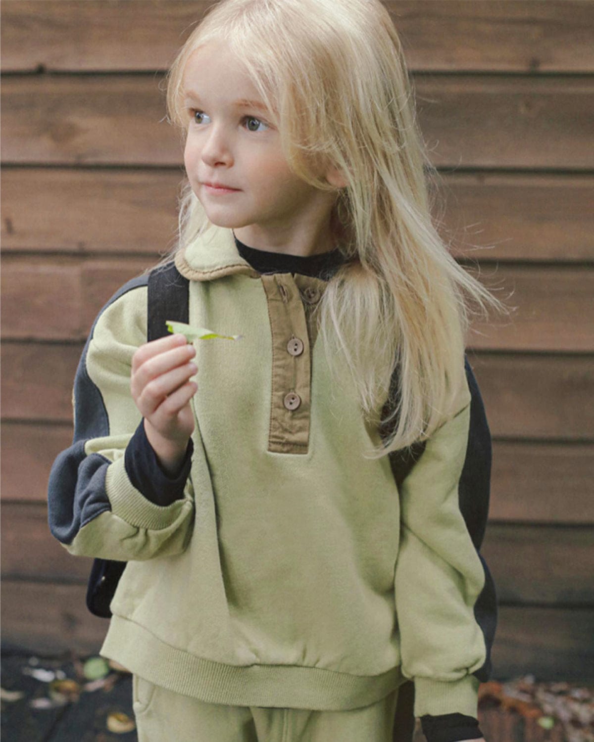 長袖セットアップ カラー切替セットアップ ポロ襟スウェット サイドラインパンツ 2点セット【mh0010887】