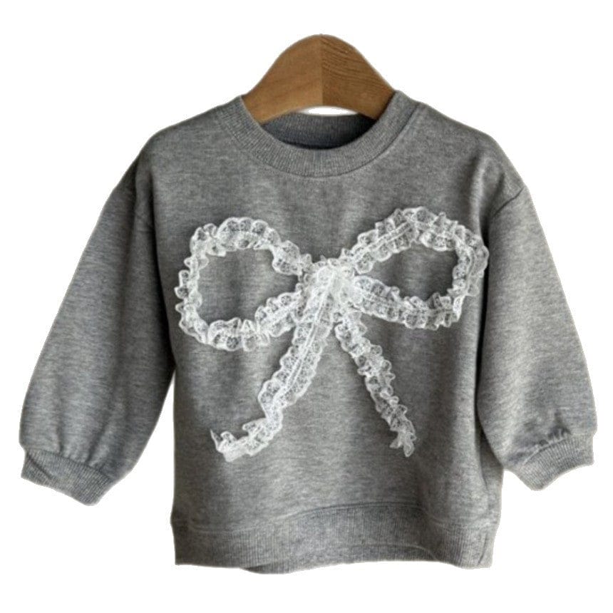 長袖セットアップ チュールリボンセットアップ スウェットトップス+チュールスカートパンツ 2点セット【mh0010896】