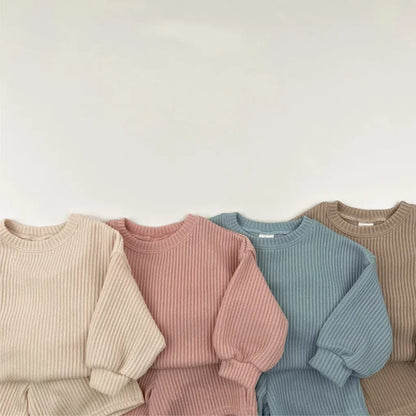 長袖セットアップ 長袖リブニットトップス＋ショートパンツセットアップ 2点セット【mh0011099】