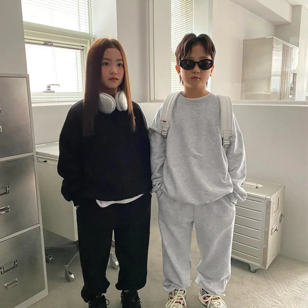 長袖セットアップ キッズ裏起毛スウェットシャツ＋スウェットパンツセットアップ 2点セット【mh0011100】