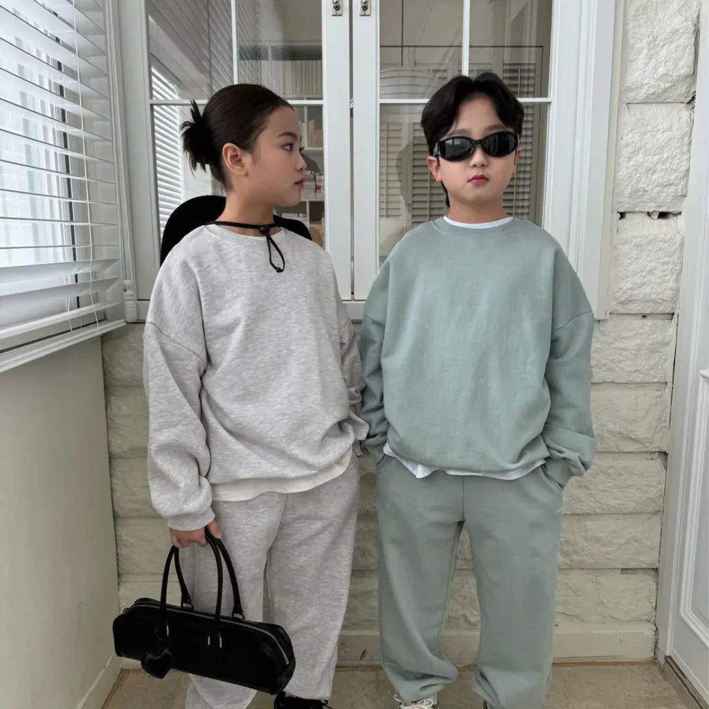 長袖セットアップ キッズ裏起毛スウェットシャツ＋スウェットパンツセットアップ 2点セット【mh0011100】