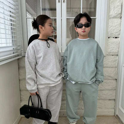 長袖セットアップ キッズ裏起毛スウェットシャツ＋スウェットパンツセットアップ 2点セット【mh0011100】