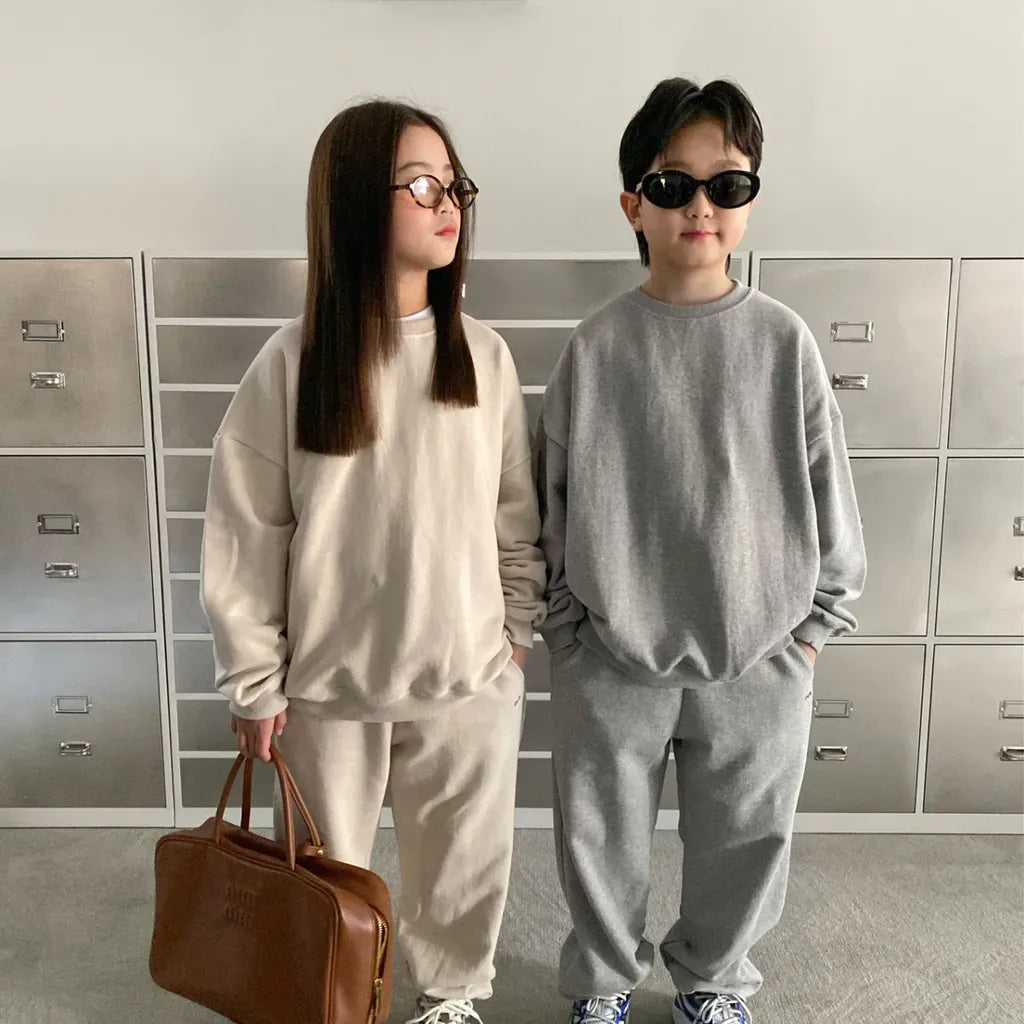 長袖セットアップ キッズ裏起毛スウェットシャツ＋スウェットパンツセットアップ 2点セット【mh0011100】