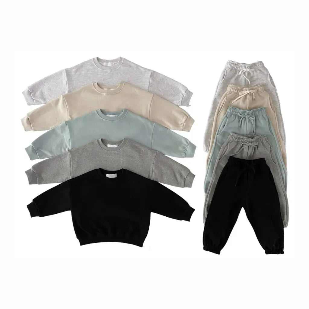 長袖セットアップ キッズ裏起毛スウェットシャツ＋スウェットパンツセットアップ 2点セット【mh0011100】