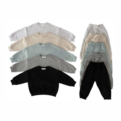 長袖セットアップ キッズ裏起毛スウェットシャツ＋スウェットパンツセットアップ 2点セット【mh0011100】