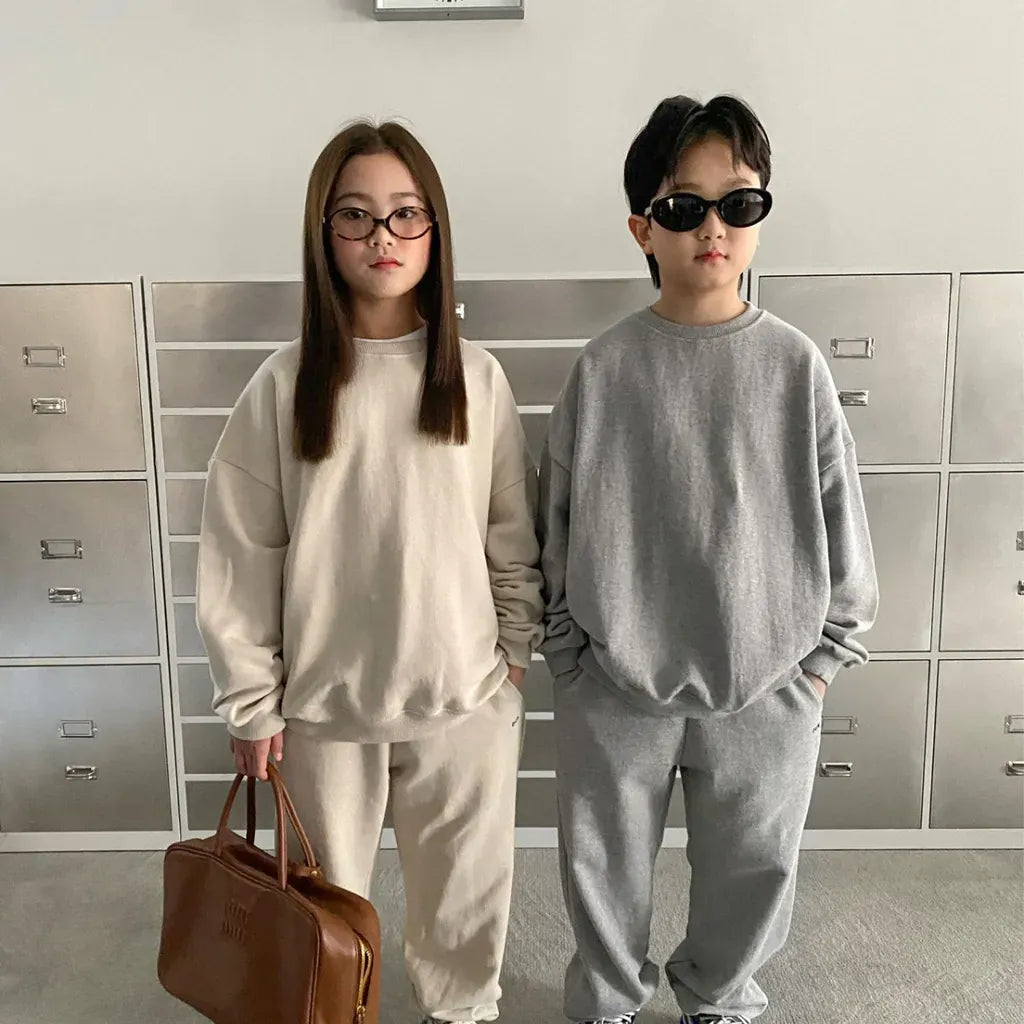 長袖セットアップ キッズ裏起毛スウェットシャツ＋スウェットパンツセットアップ 2点セット【mh0011100】