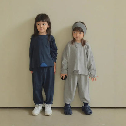 長袖セットアップ パッチワークスウェットトップス＋スウェットハーフパンツセットアップ 2点セット【mh0011101】