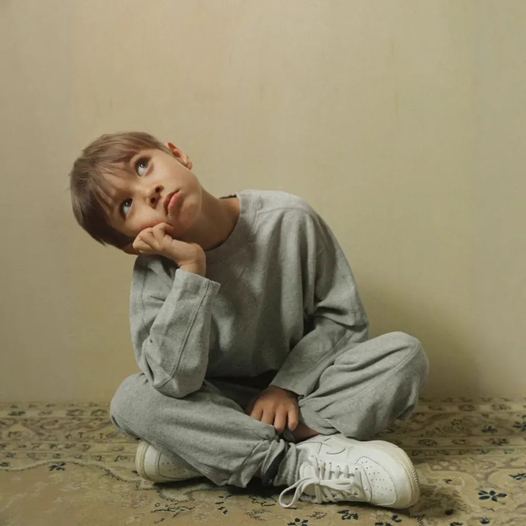 長袖セットアップ パッチワークスウェットトップス＋スウェットハーフパンツセットアップ 2点セット【mh0011101】