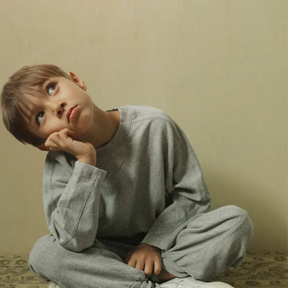 長袖セットアップ パッチワークスウェットトップス＋スウェットハーフパンツセットアップ 2点セット【mh0011101】