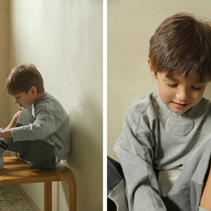 長袖セットアップ パッチワークスウェットトップス＋スウェットハーフパンツセットアップ 2点セット【mh0011101】