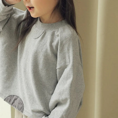 長袖セットアップ パッチワークスウェットトップス＋スウェットハーフパンツセットアップ 2点セット【mh0011101】