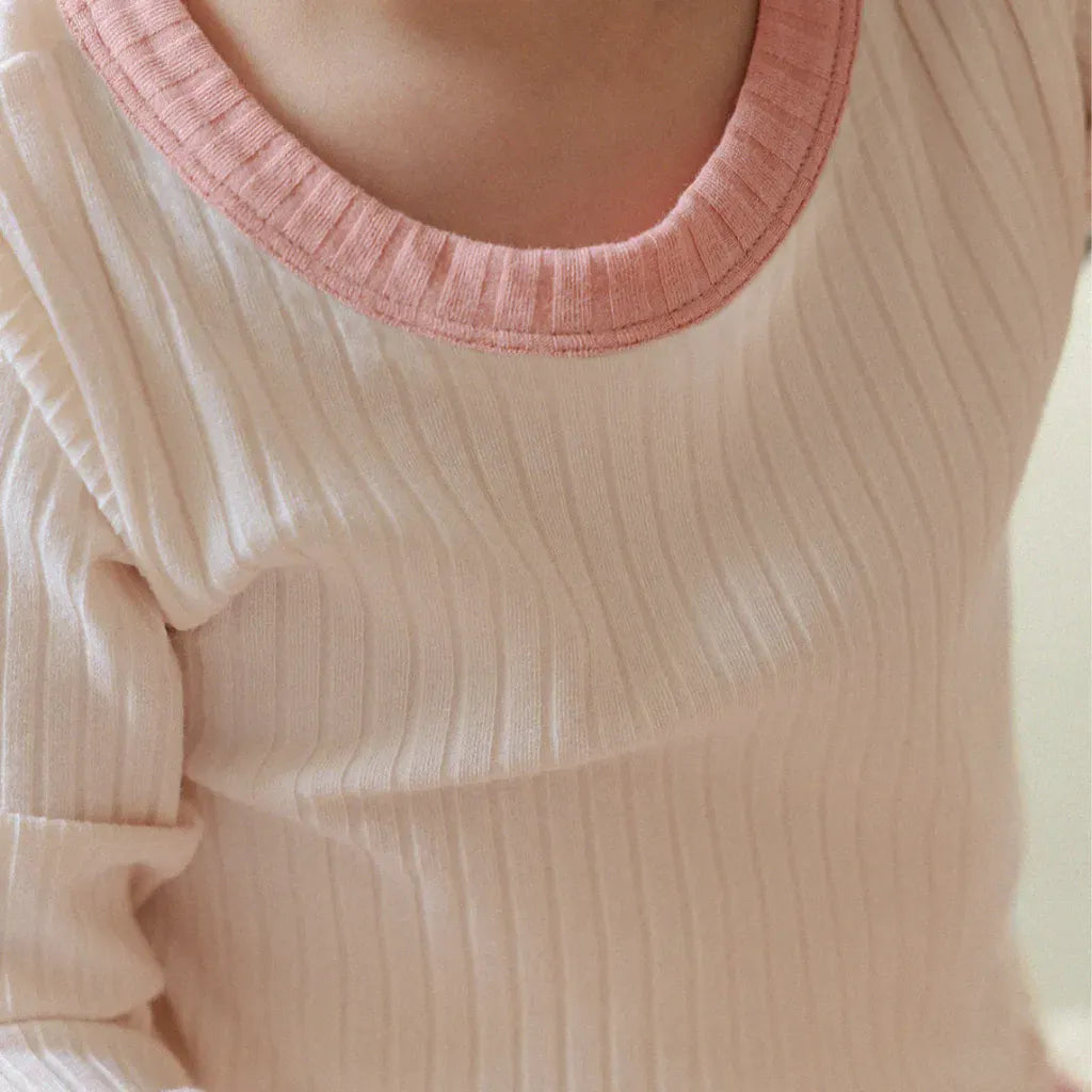 長袖パジャマ カラフルリブ長袖パジャマセットアップ 2点セット【mh0011103】