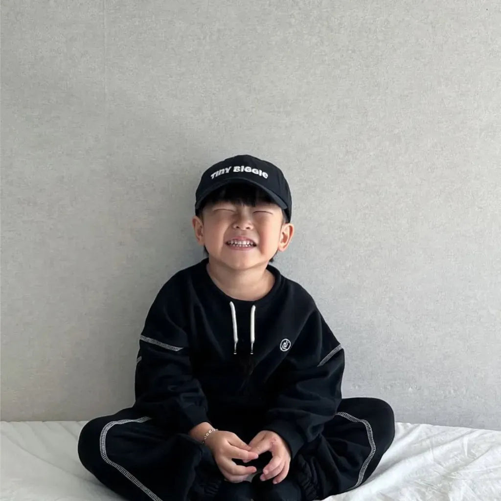 長袖セットアップ ドロストネックステッチスウェットトップス＋パンツセットアップ 2点セット【mh0011108】