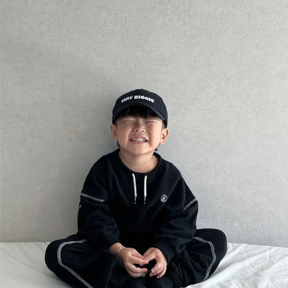 長袖セットアップ ドロストネックステッチスウェットトップス＋パンツセットアップ 2点セット【mh0011108】