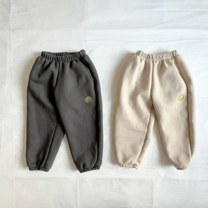 長袖セットアップ レタリングスマイルロゴプリントスウェットトレーナー+パンツセットアップ 2点セット【mh0011110】