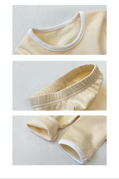 長袖パジャマ パイピング長袖トップス+パンツセットアップ 2点セット【mh0011134】