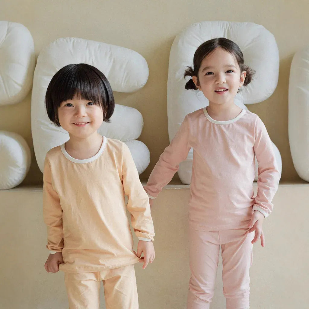 長袖パジャマ パイピング長袖トップス+パンツセットアップ 2点セット【mh0011134】