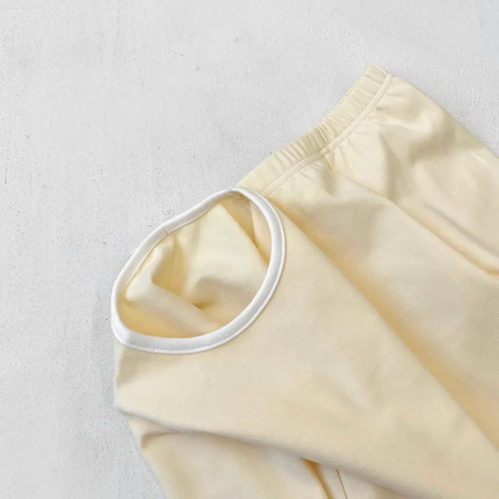 長袖パジャマ パイピング長袖トップス+パンツセットアップ 2点セット【mh0011134】