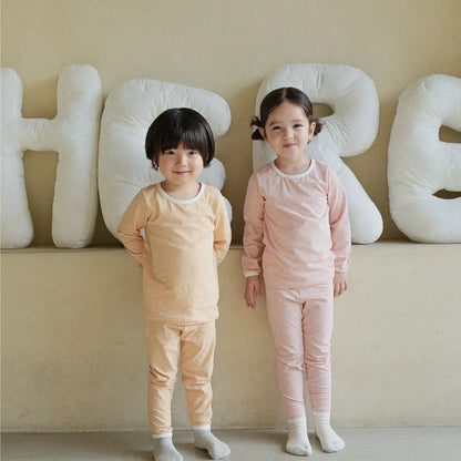 長袖パジャマ パイピング長袖トップス+パンツセットアップ 2点セット【mh0011134】