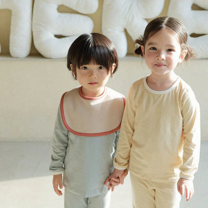 長袖パジャマ パイピング長袖トップス+パンツセットアップ 2点セット【mh0011134】