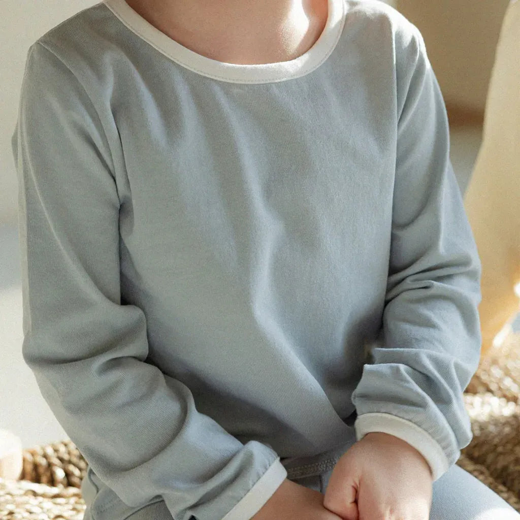 長袖パジャマ パイピング長袖トップス+パンツセットアップ 2点セット【mh0011134】