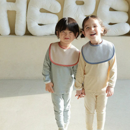 長袖パジャマ パイピング長袖トップス+パンツセットアップ 2点セット【mh0011134】