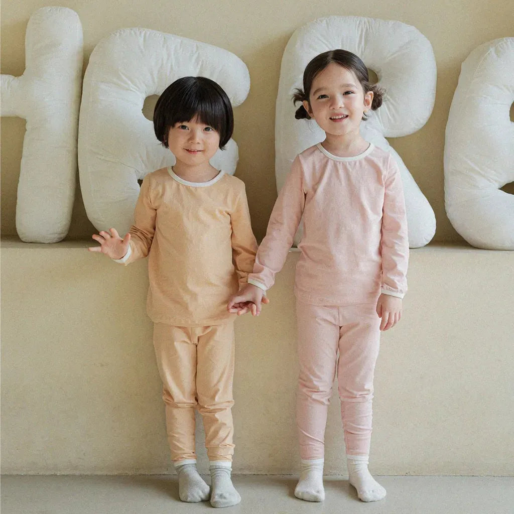 長袖パジャマ パイピング長袖トップス+パンツセットアップ 2点セット【mh0011134】