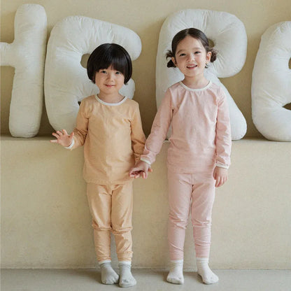 長袖パジャマ パイピング長袖トップス+パンツセットアップ 2点セット【mh0011134】