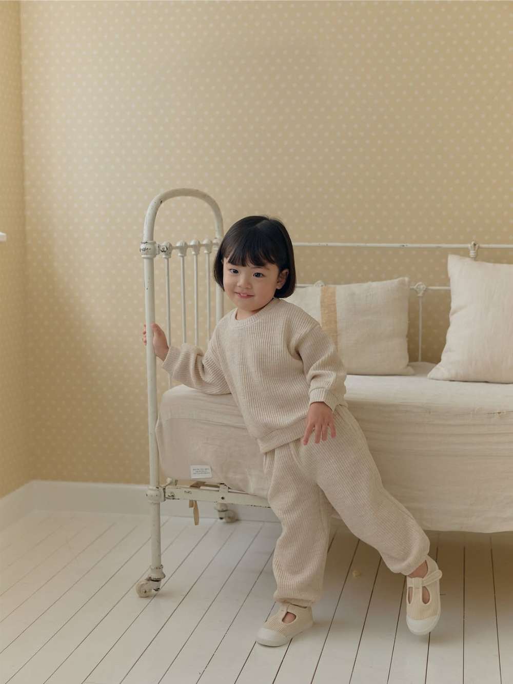 長袖セットアップ 長袖スウェットセットアップ 2点セット | リブニット地 | ゆったり秋冬ベビー服【mh0011492】