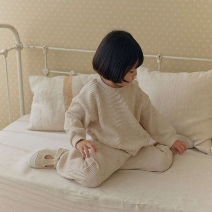 長袖セットアップ 長袖スウェットセットアップ 2点セット | リブニット地 | ゆったり秋冬ベビー服【mh0011492】