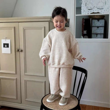 長袖セットアップ 長袖スウェットセットアップ 2点セット | リブニット地 | ゆったり秋冬ベビー服【mh0011492】