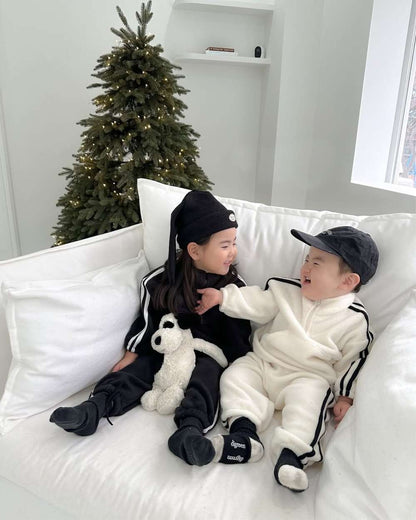 長袖セットアップ 長袖ハーフジップセットアップ 2点セット | サイドラインフリース | 裏起毛スポーツウェア【mh0011493】