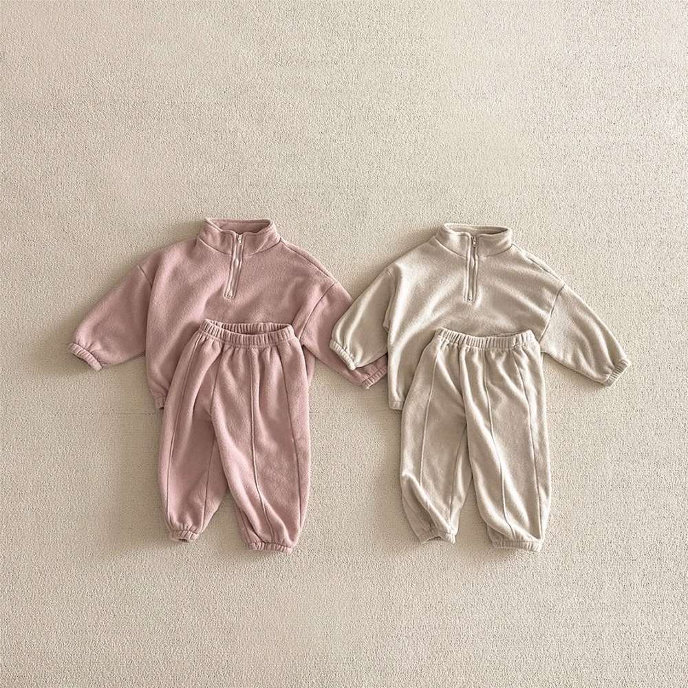 長袖セットアップ 長袖ハーフジップセットアップ 2点セット | 裏起毛スウェット | スウェットパンツ【mh0011501】