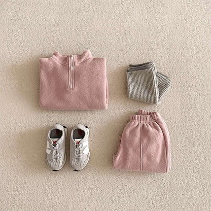 長袖セットアップ 長袖ハーフジップセットアップ 2点セット | 裏起毛スウェット | スウェットパンツ【mh0011501】