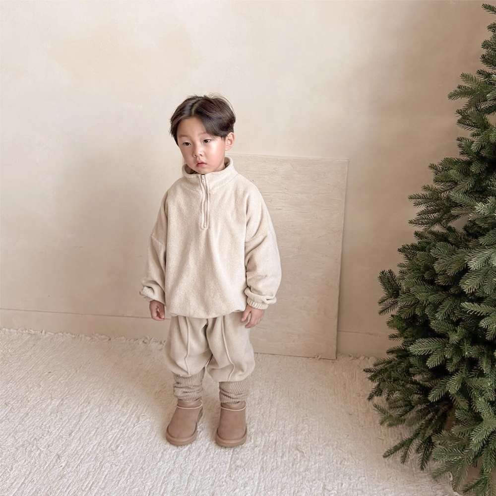 長袖セットアップ 長袖ハーフジップセットアップ 2点セット | 裏起毛スウェット | スウェットパンツ【mh0011501】