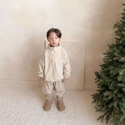 長袖セットアップ 長袖ハーフジップセットアップ 2点セット | 裏起毛スウェット | スウェットパンツ【mh0011501】