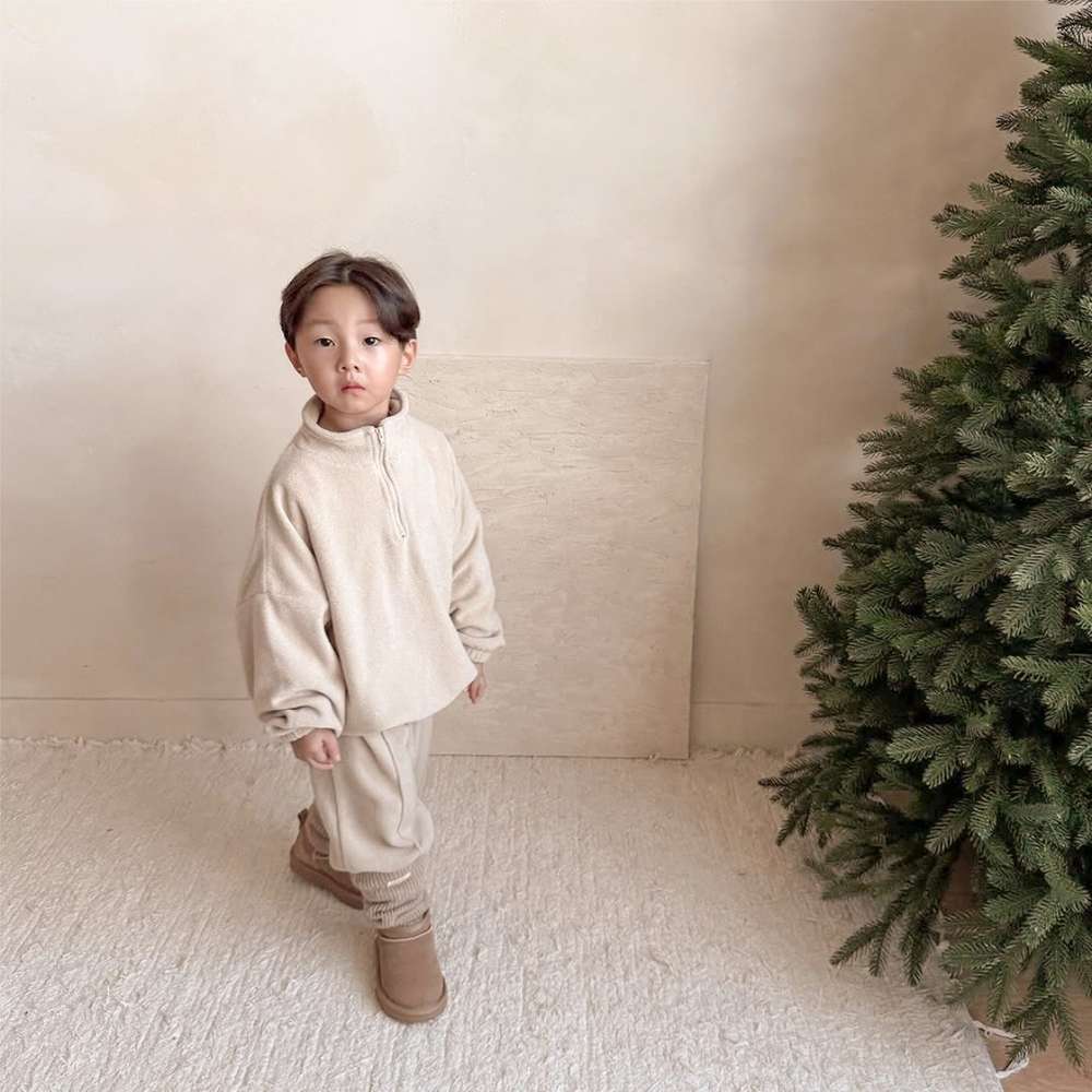 長袖セットアップ 長袖ハーフジップセットアップ 2点セット | 裏起毛スウェット | スウェットパンツ【mh0011501】