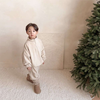 長袖セットアップ 長袖ハーフジップセットアップ 2点セット | 裏起毛スウェット | スウェットパンツ【mh0011501】