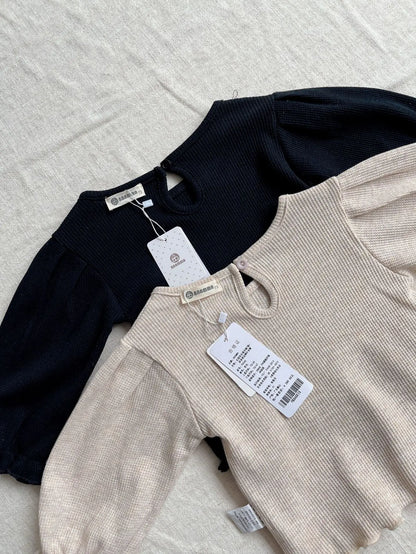 長袖セットアップ ベビーセットアップ 2点セット ワッフル長袖Tシャツ+フリルロングパンツ 2カラー【mh0006800】