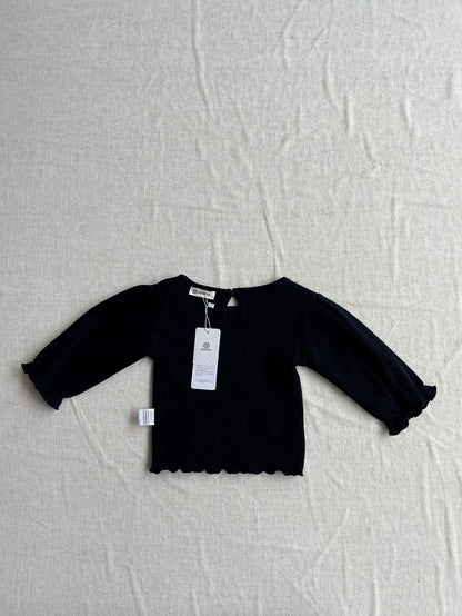 長袖セットアップ ベビーセットアップ 2点セット ワッフル長袖Tシャツ+フリルロングパンツ 2カラー【mh0006800】