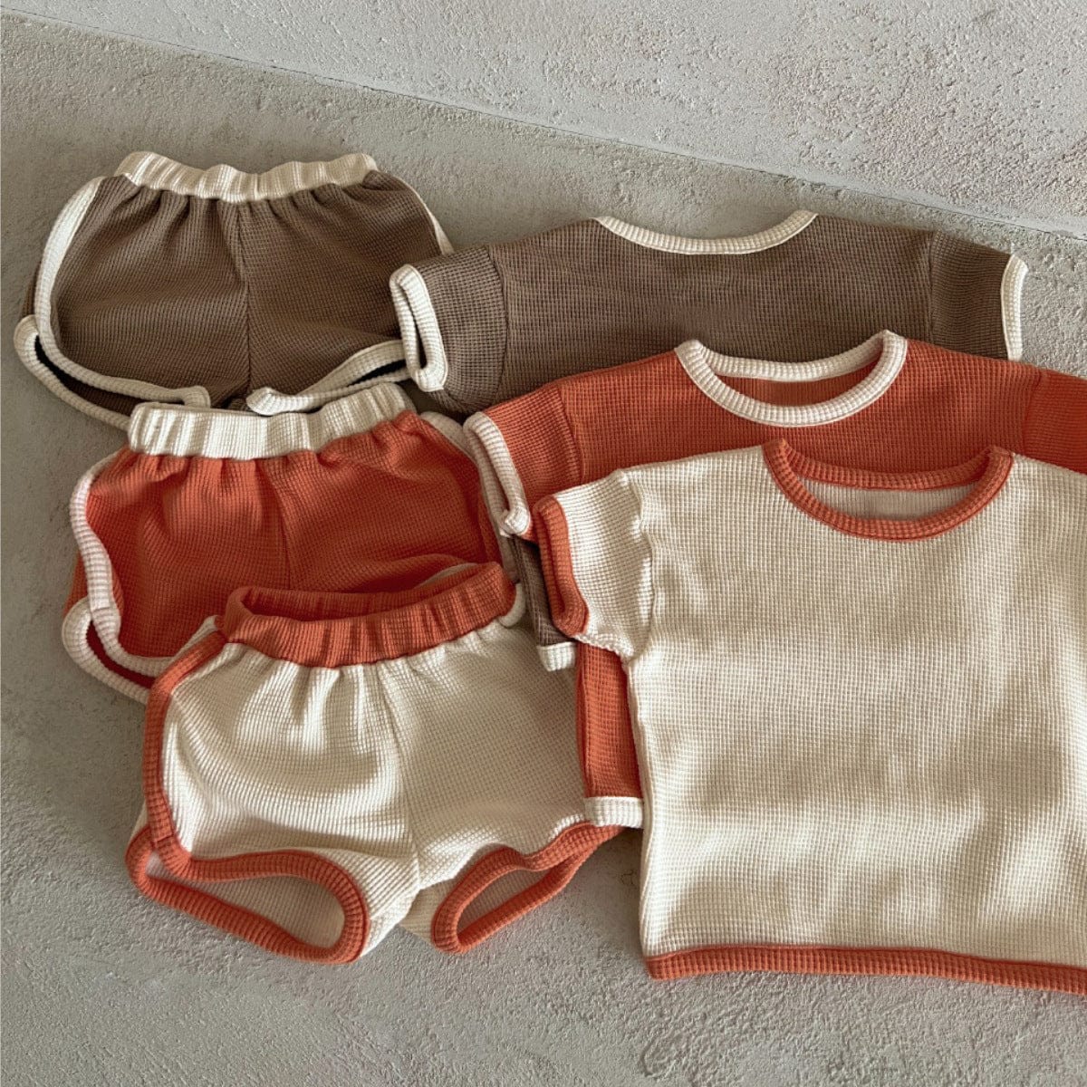 半袖セットアップ 半袖セットアップ 2点セット バイピングTシャツ+ショートパンツ【mh0009660】