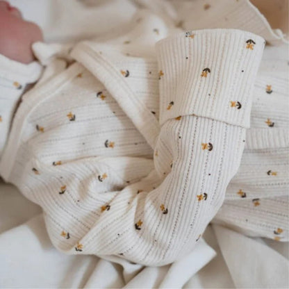 ロンパースセットアップ ベビーセットアップ 3点セット 長袖コンビ肌着+ボンネット帽子+フリルショール【mh0009100】